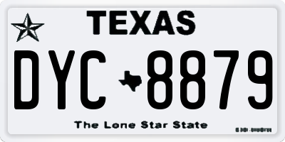 TX license plate DYC8879