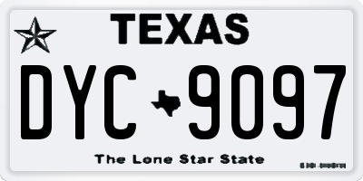 TX license plate DYC9097