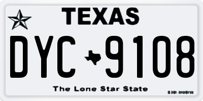TX license plate DYC9108