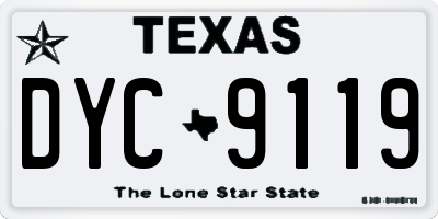 TX license plate DYC9119