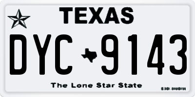 TX license plate DYC9143