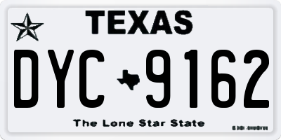 TX license plate DYC9162