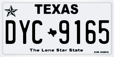 TX license plate DYC9165
