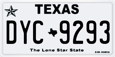 TX license plate DYC9293