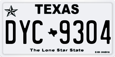 TX license plate DYC9304