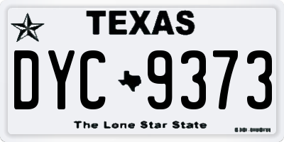 TX license plate DYC9373