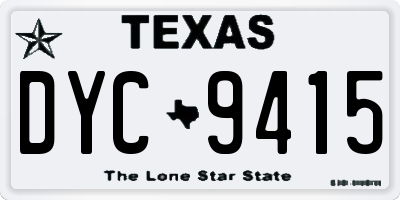 TX license plate DYC9415