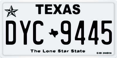 TX license plate DYC9445