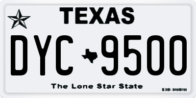 TX license plate DYC9500