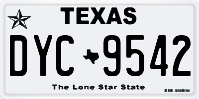 TX license plate DYC9542