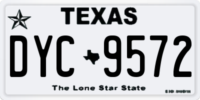 TX license plate DYC9572