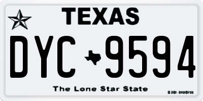 TX license plate DYC9594