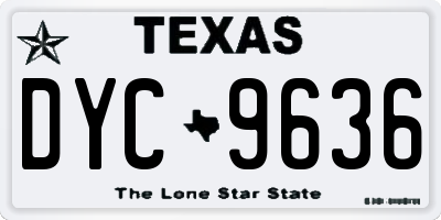 TX license plate DYC9636