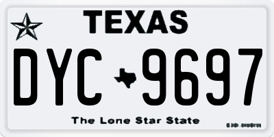 TX license plate DYC9697