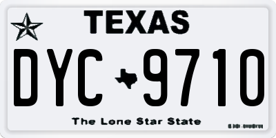 TX license plate DYC9710