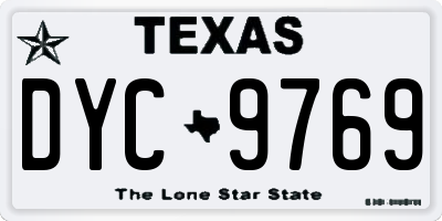 TX license plate DYC9769