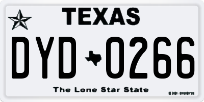 TX license plate DYD0266
