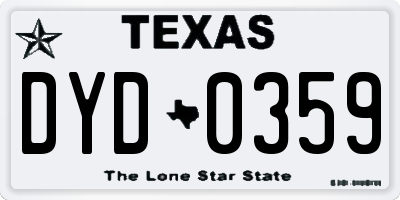TX license plate DYD0359