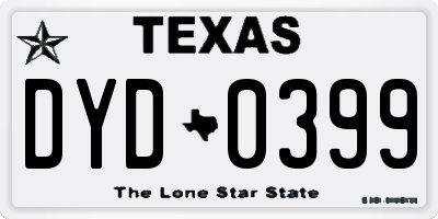 TX license plate DYD0399