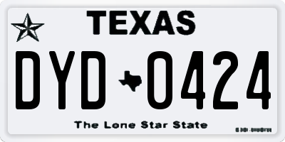 TX license plate DYD0424