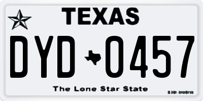 TX license plate DYD0457