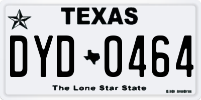 TX license plate DYD0464