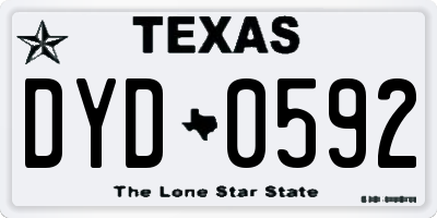 TX license plate DYD0592