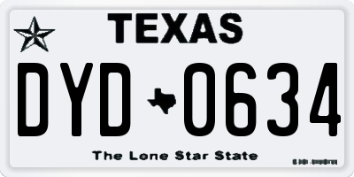 TX license plate DYD0634