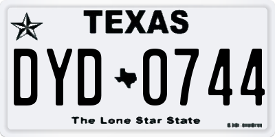 TX license plate DYD0744