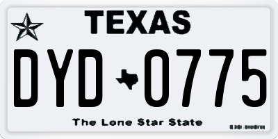 TX license plate DYD0775