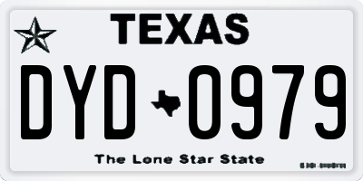 TX license plate DYD0979