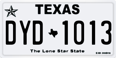 TX license plate DYD1013