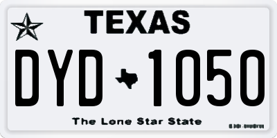 TX license plate DYD1050