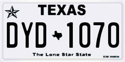TX license plate DYD1070