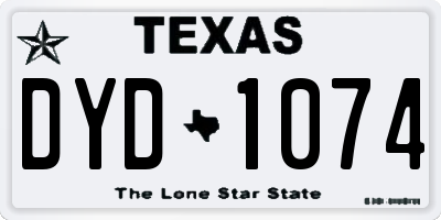 TX license plate DYD1074