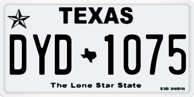TX license plate DYD1075