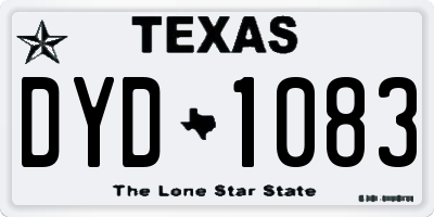 TX license plate DYD1083