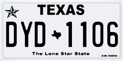 TX license plate DYD1106