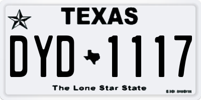 TX license plate DYD1117