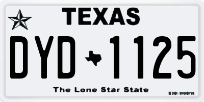 TX license plate DYD1125