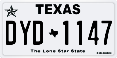 TX license plate DYD1147