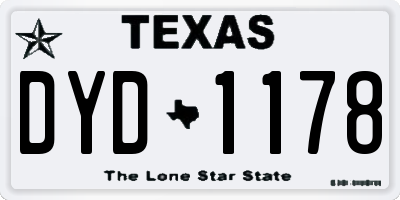 TX license plate DYD1178