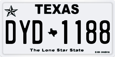 TX license plate DYD1188