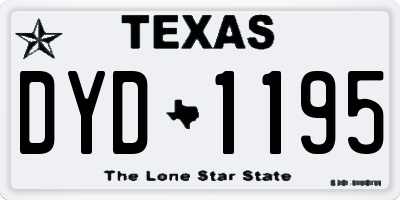 TX license plate DYD1195