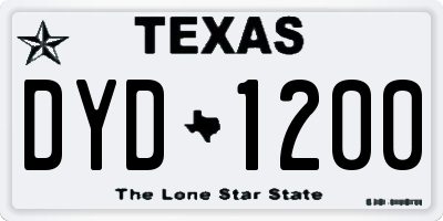 TX license plate DYD1200