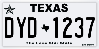 TX license plate DYD1237