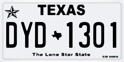 TX license plate DYD1301