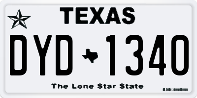 TX license plate DYD1340