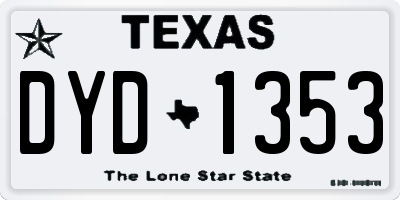 TX license plate DYD1353