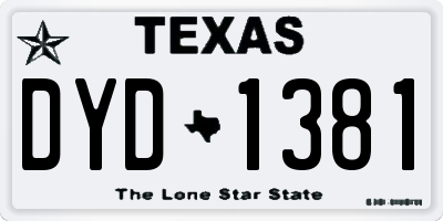TX license plate DYD1381